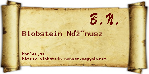 Blobstein Nónusz névjegykártya